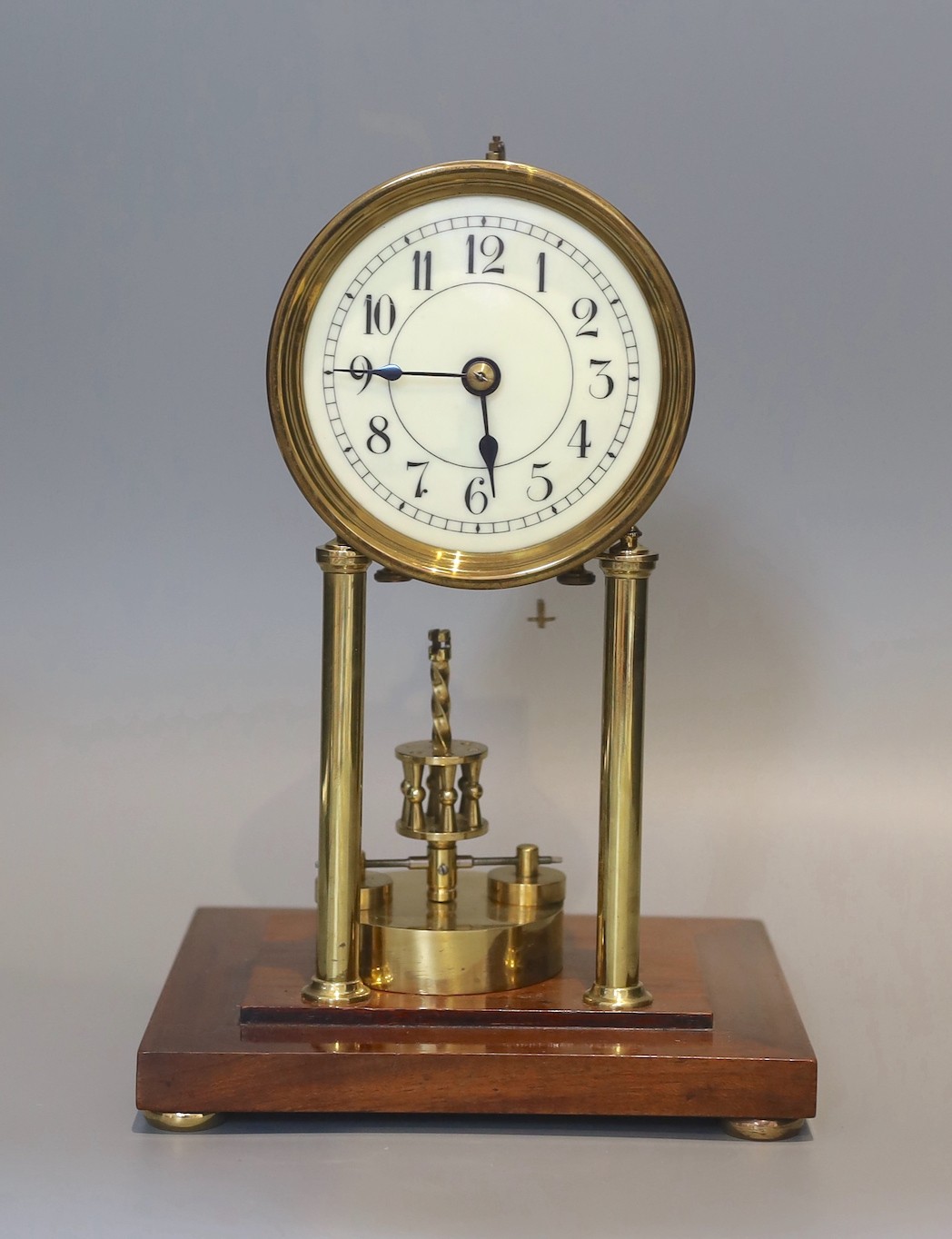 An early 20th century mahogany cased four glass mantel clock height 29 cms.